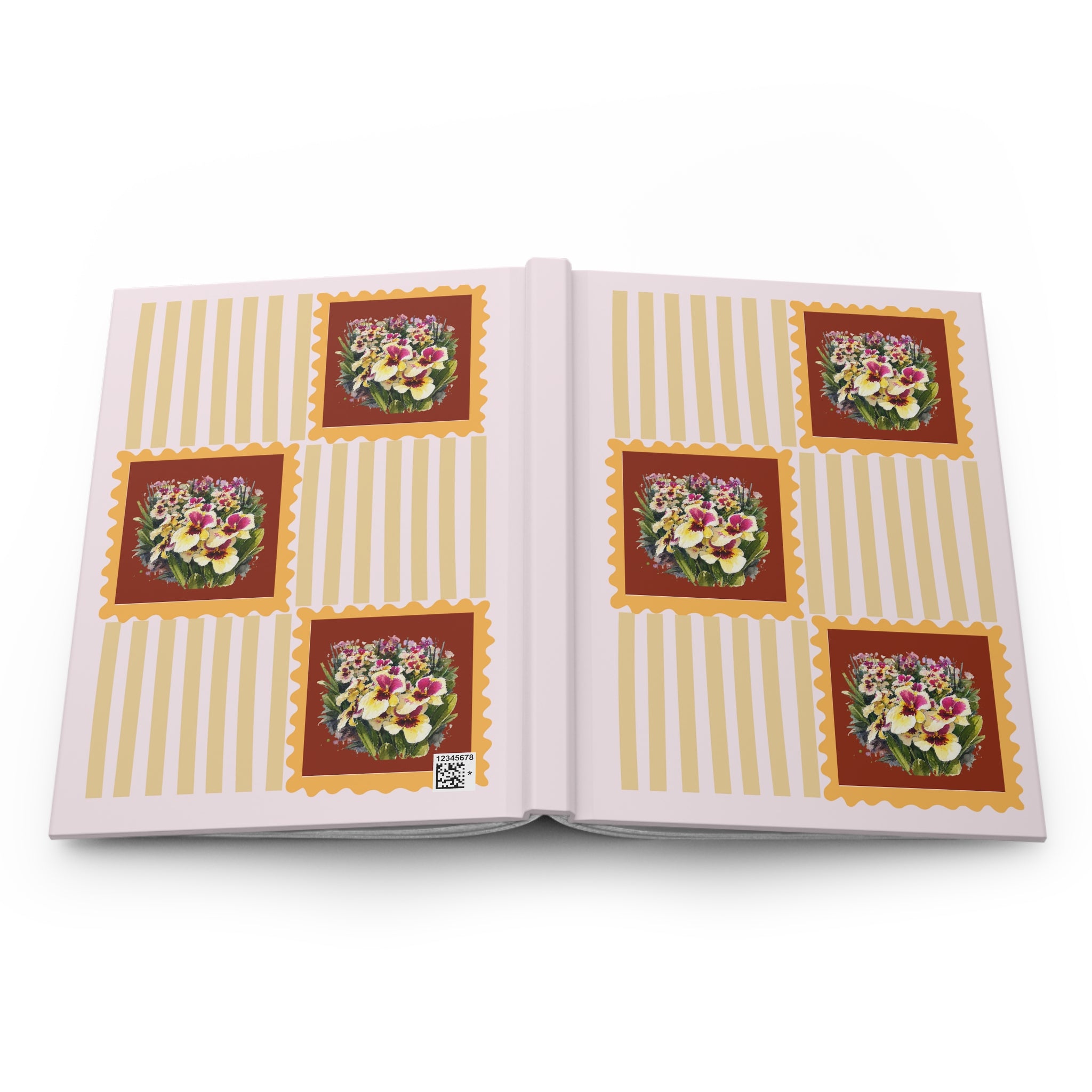 Floral Stamp Pattern Hardcover Journal