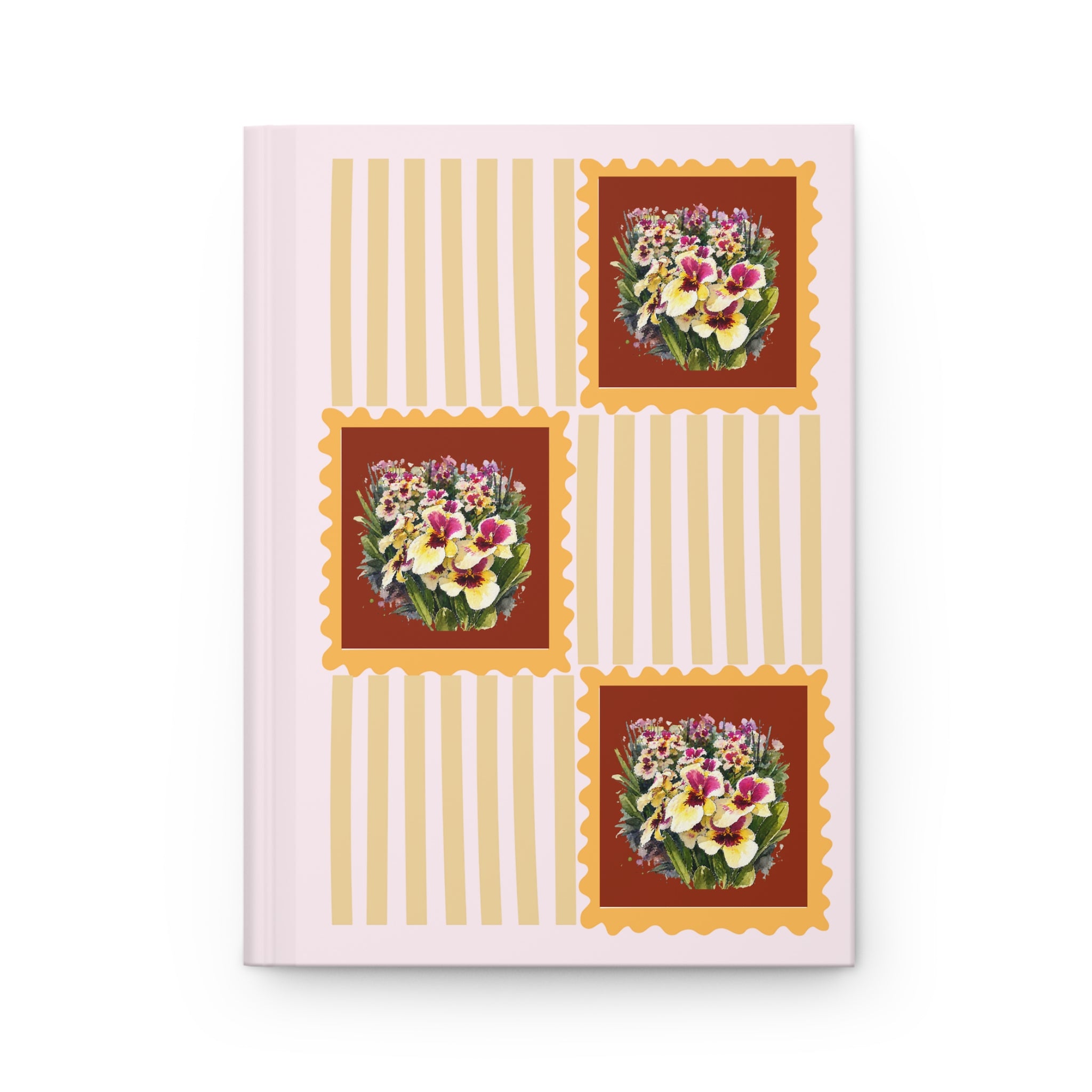 Floral Stamp Pattern Hardcover Journal